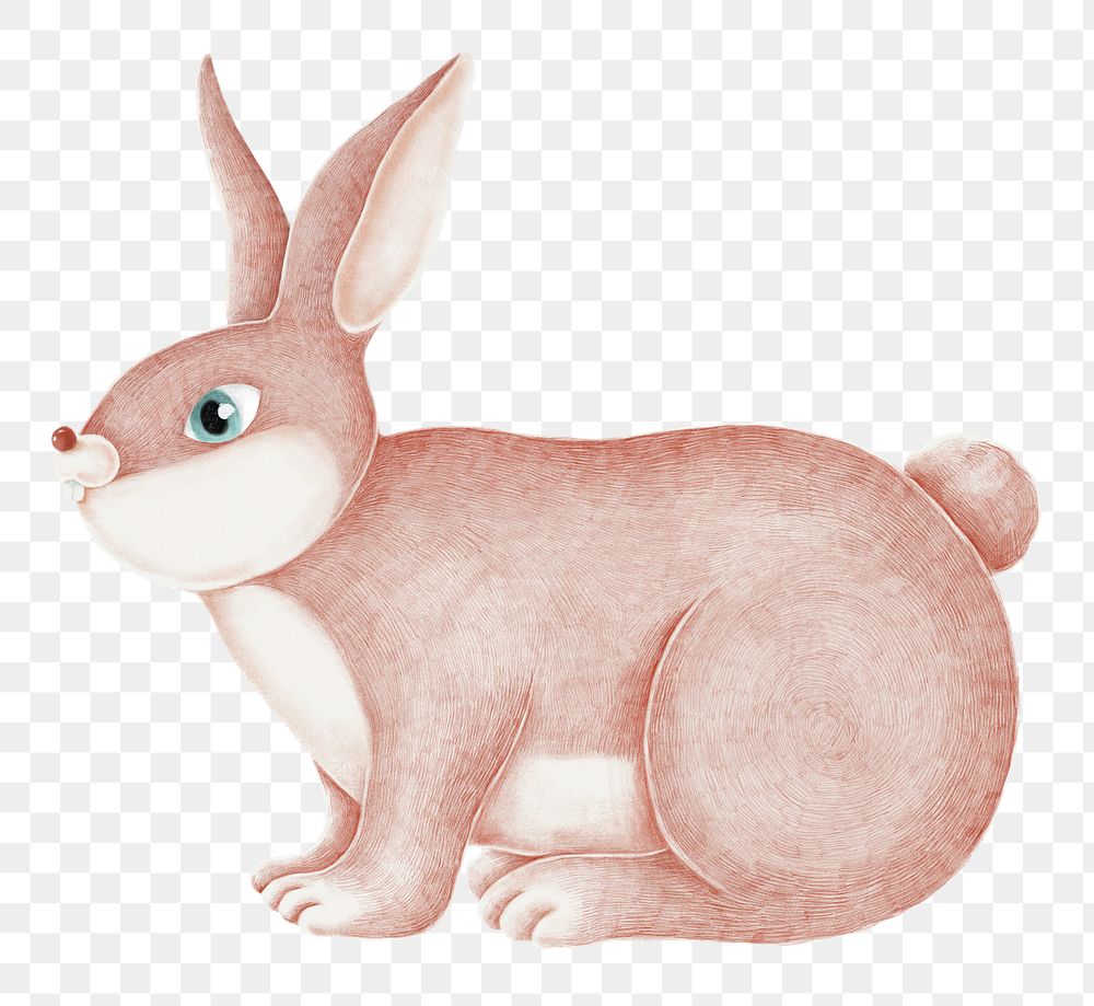 Winter pink rabbit animal png sticker illustration