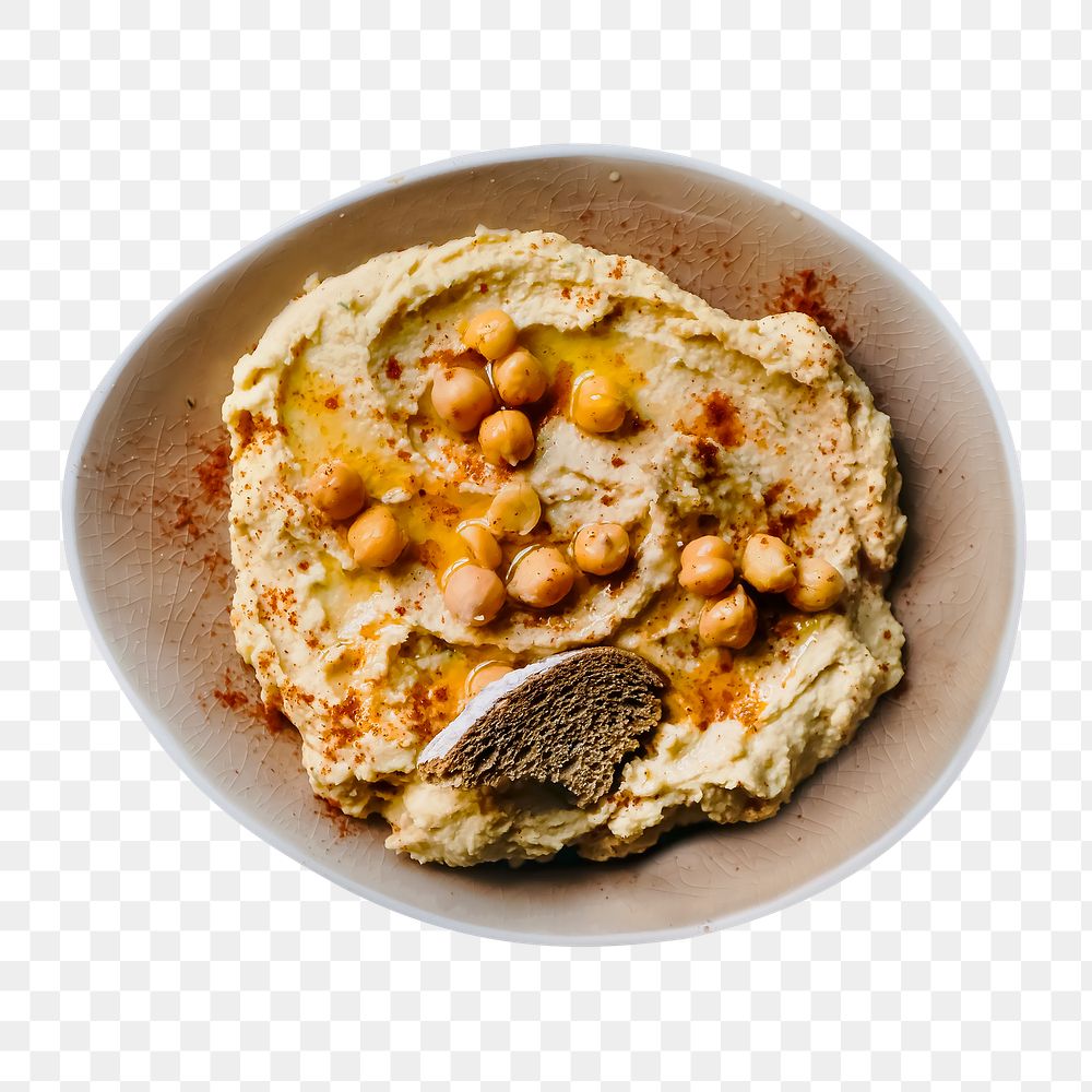 Png hummus sticker, food photography, transparent background