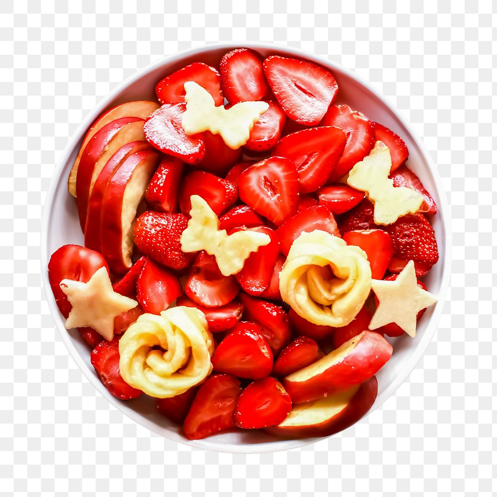 Png sliced red fruit sticker, food photography, transparent background