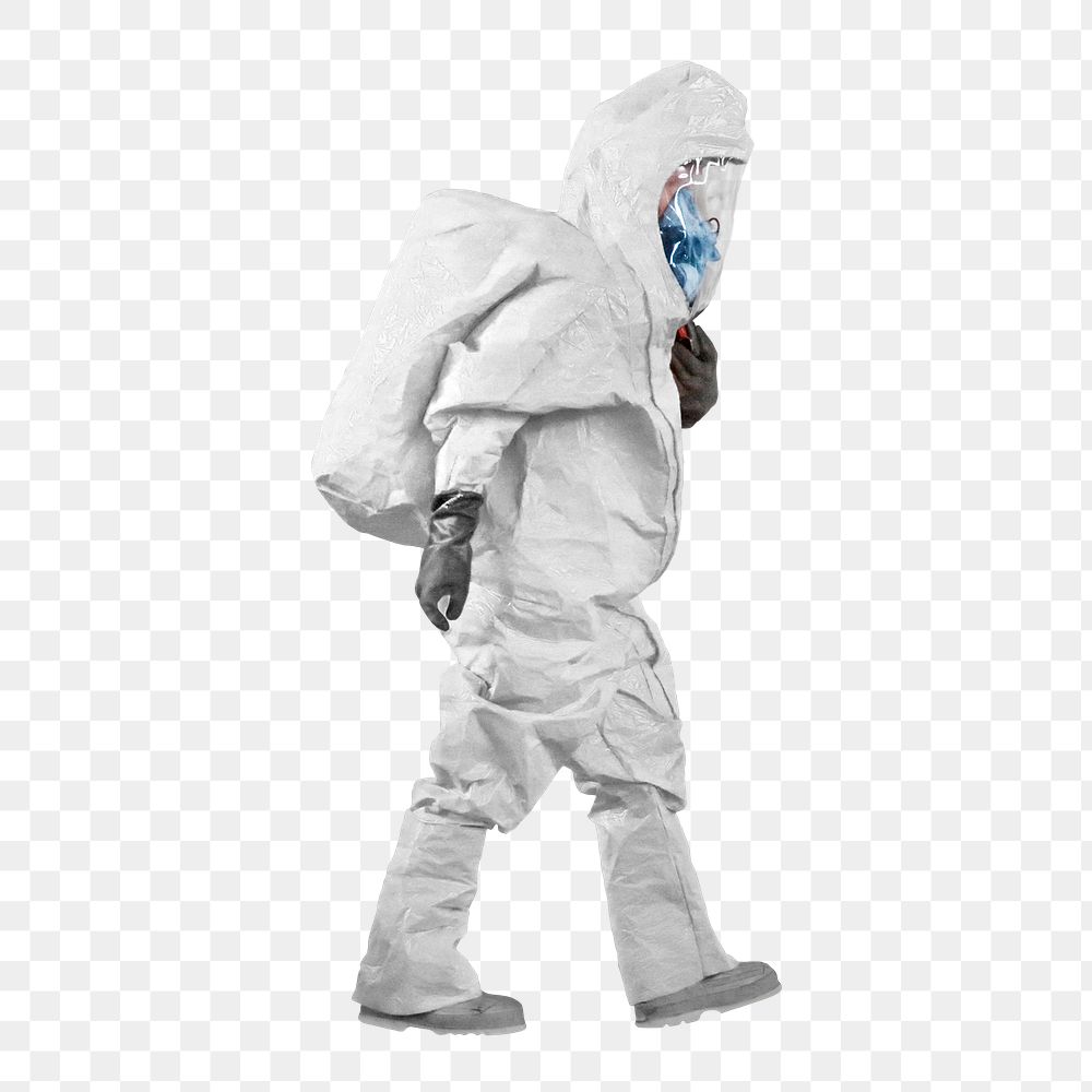 PPE suit png sticker, protective uniform image on transparent background