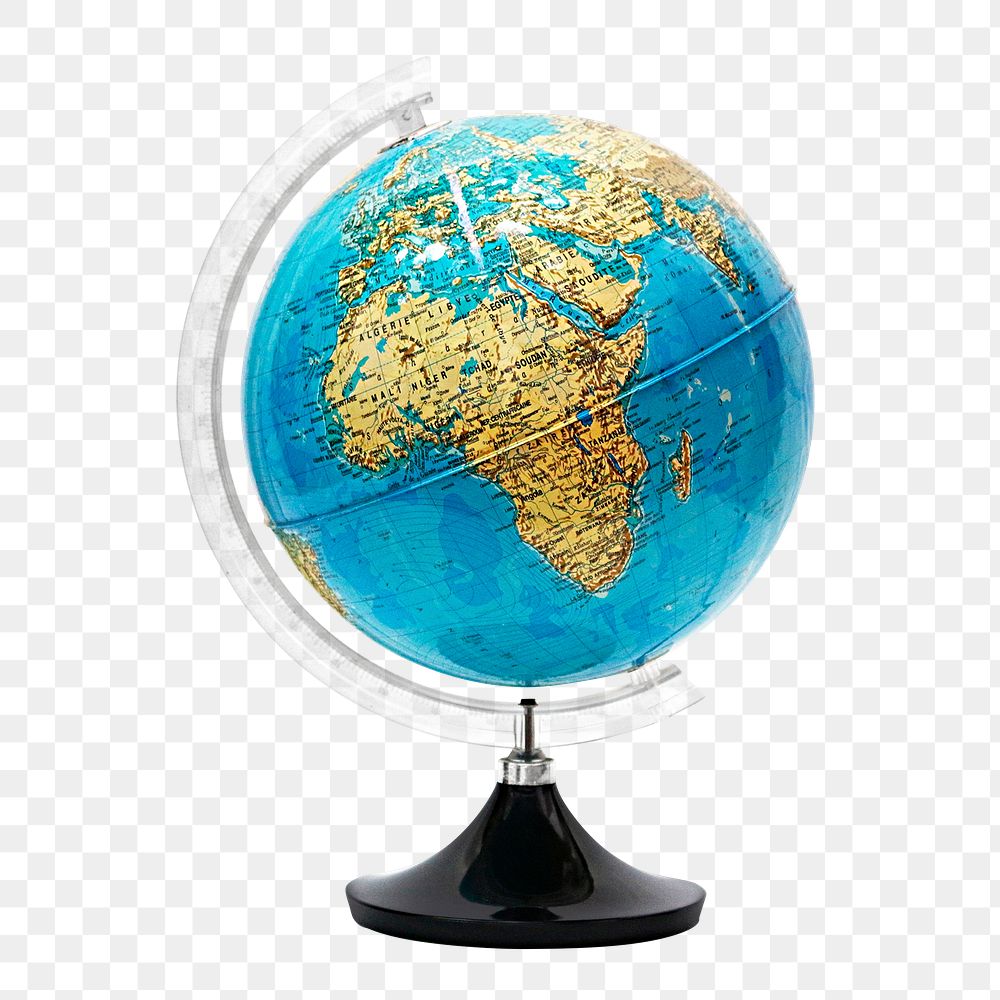 Globe png sticker, world teaching image on transparent background