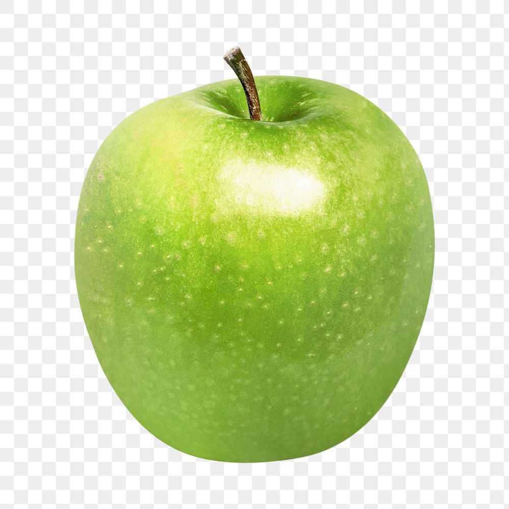 Green apple png fruit sticker, granny smith on transparent background