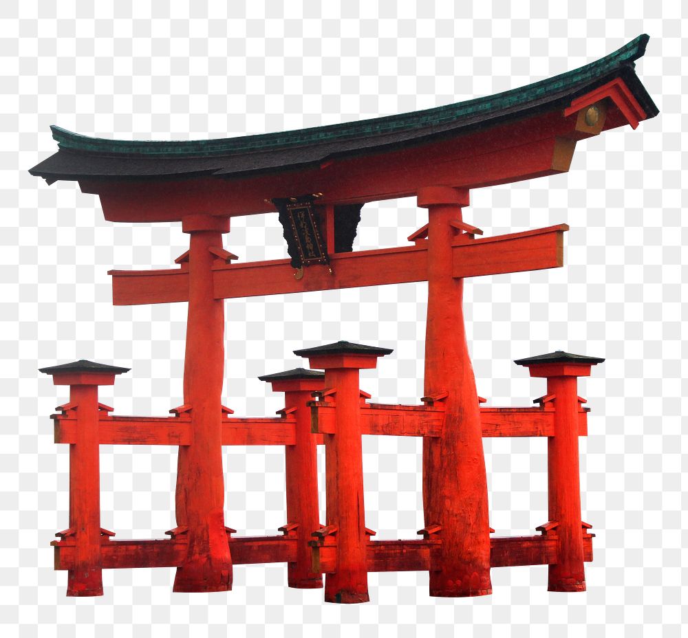 Japanese Torii gate png, Kyoto's traditional architecture, transparent background