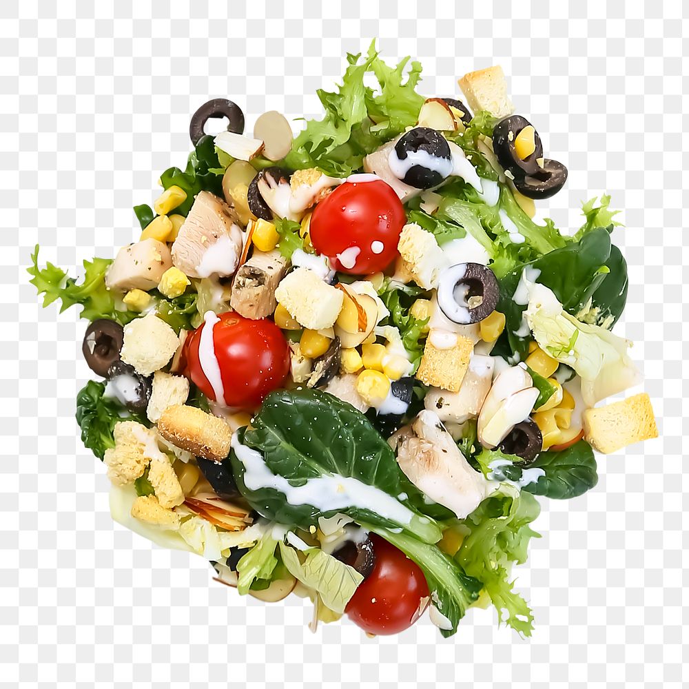 Png fresh salad sticker, food photography, transparent background