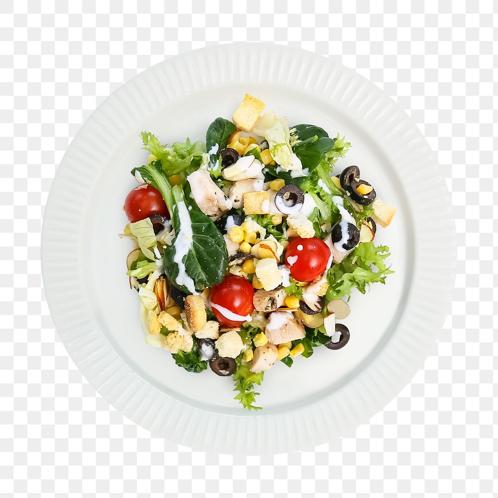 Png fresh salad sticker, food photography, transparent background