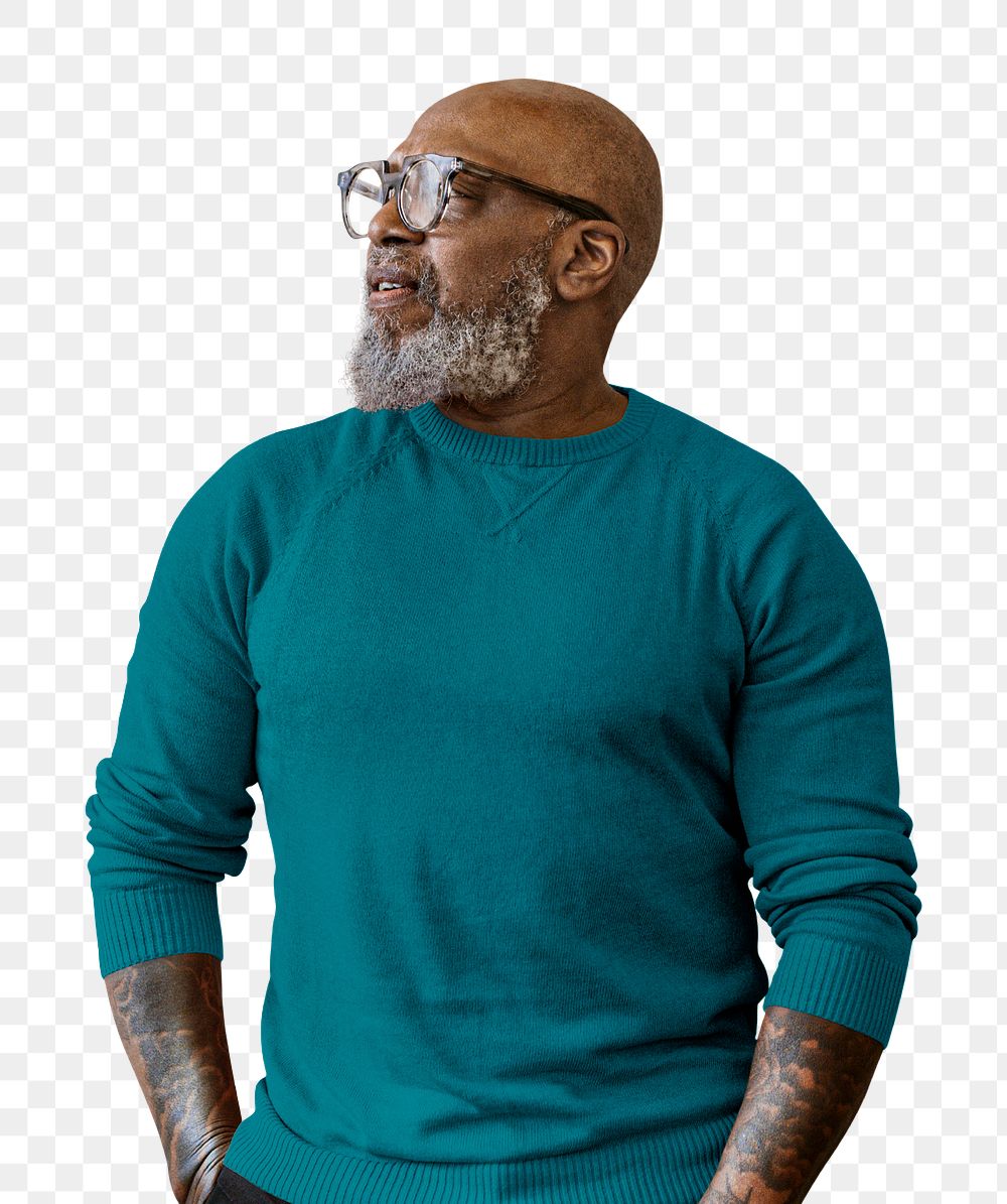 African American man png sticker, transparent background