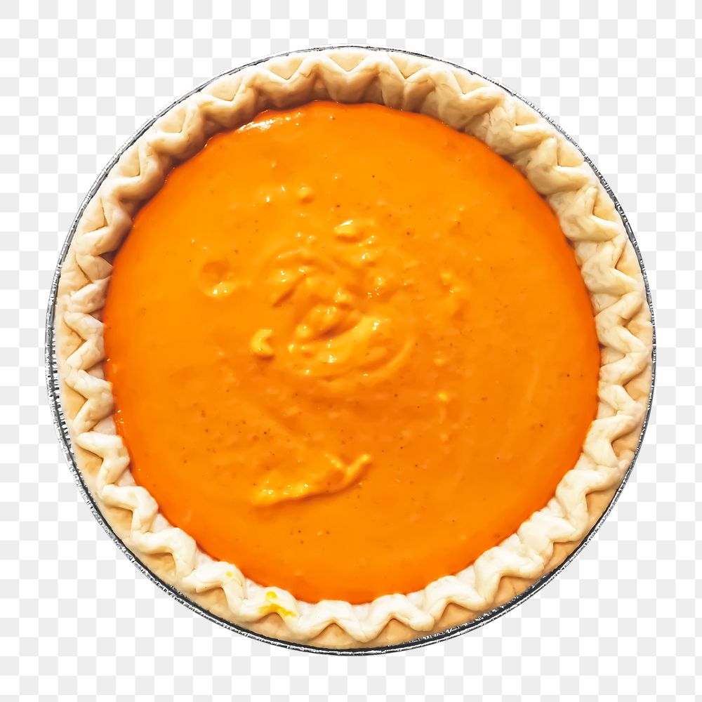 Png pumpkin pie sticker, food photography, transparent background