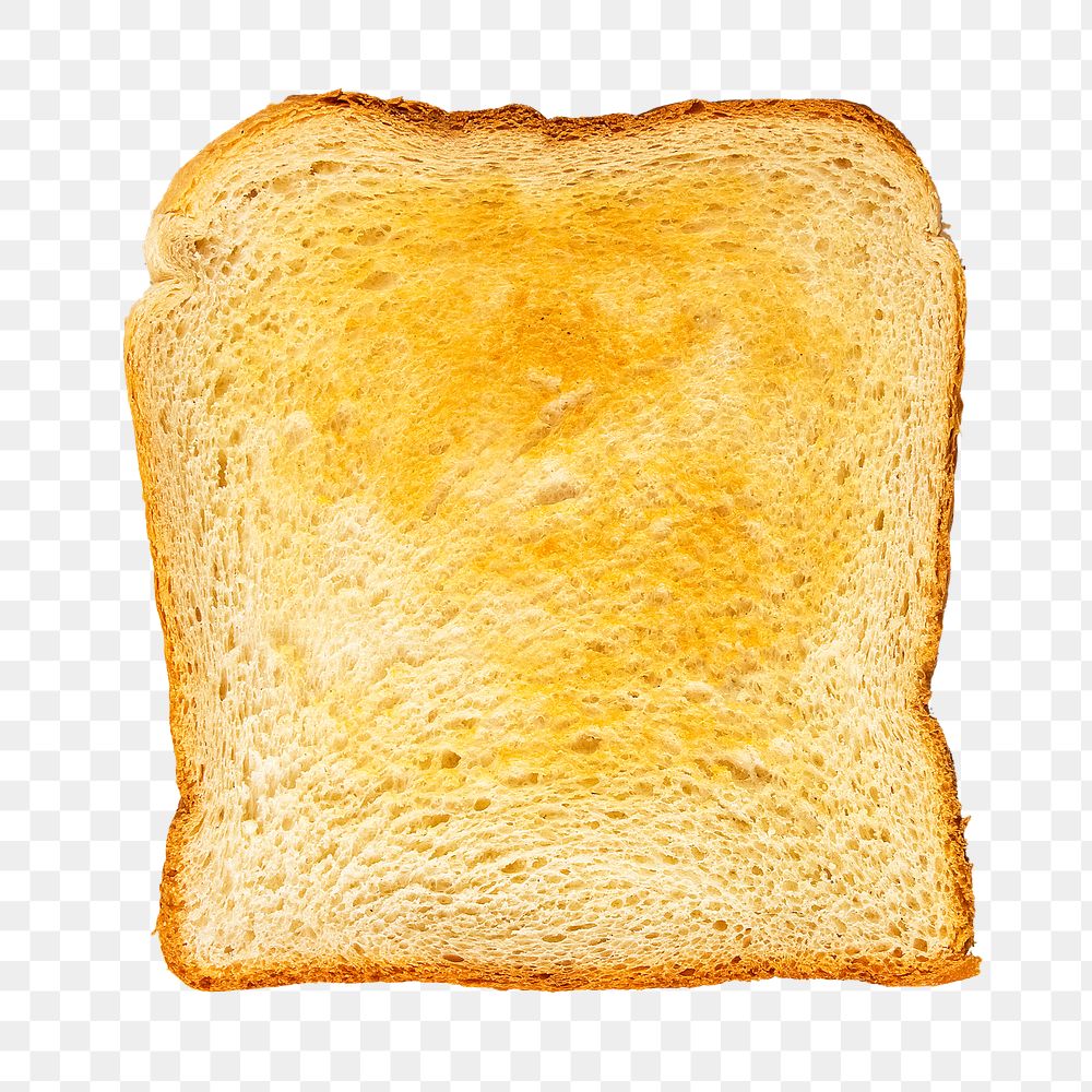 Png toasted bread sticker, food photography, transparent background