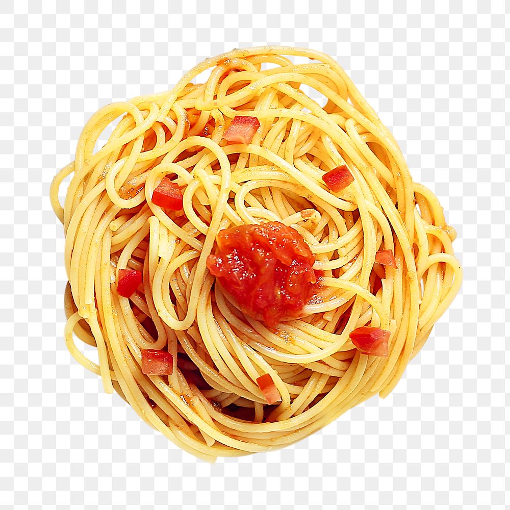 Png spaghetti sticker, food photography, transparent background