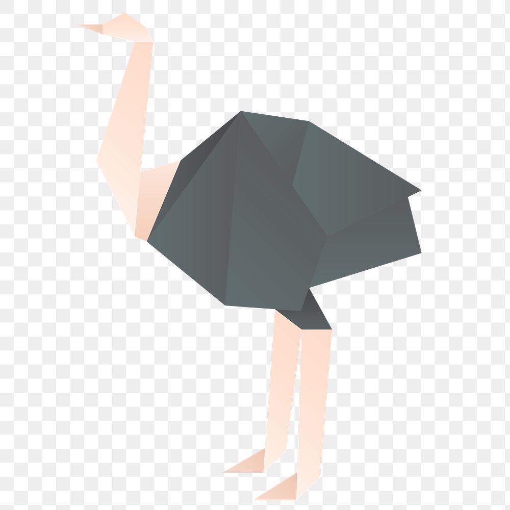 Colorful ostrich png origami paper craft