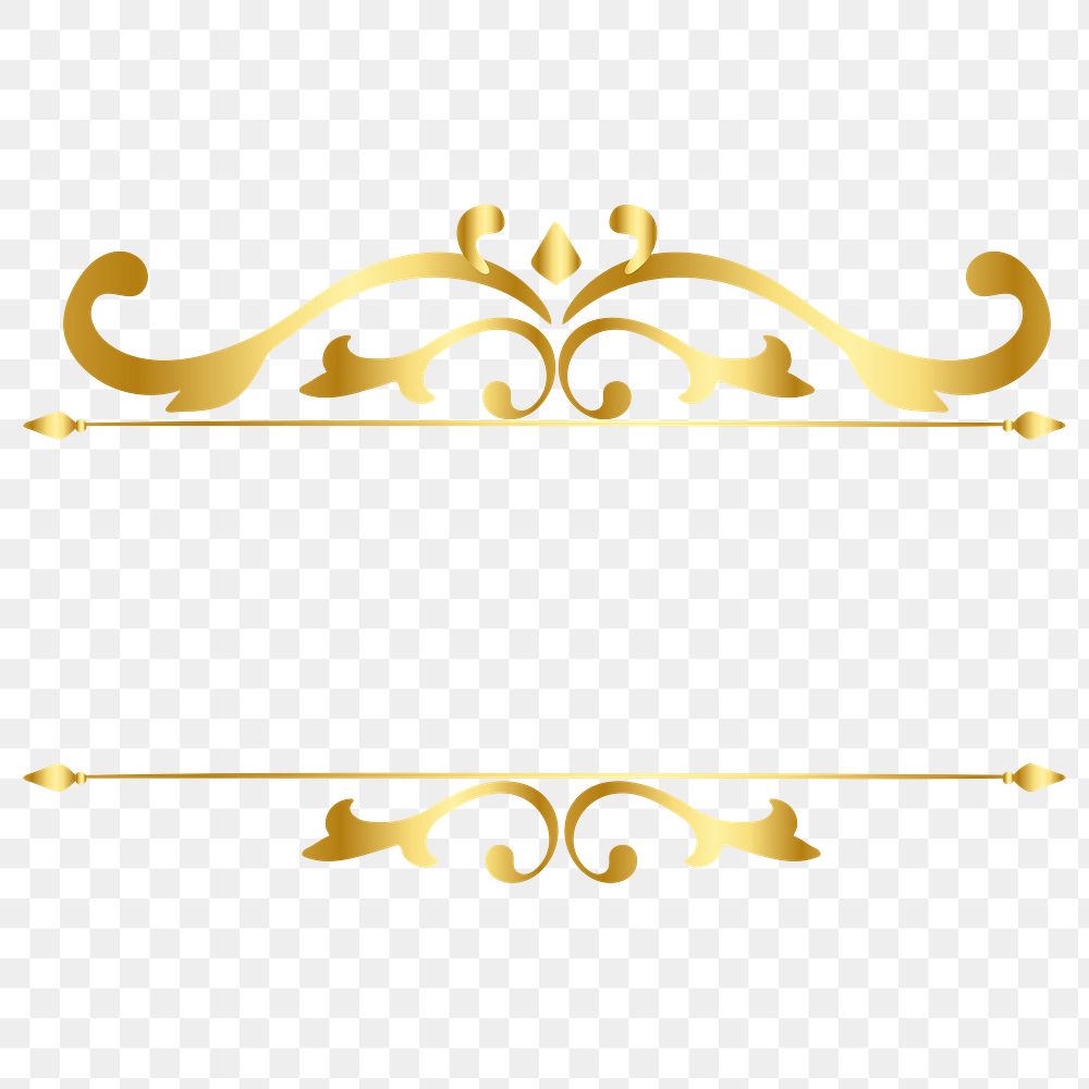 Gold classy scroll ornaments png sticker
