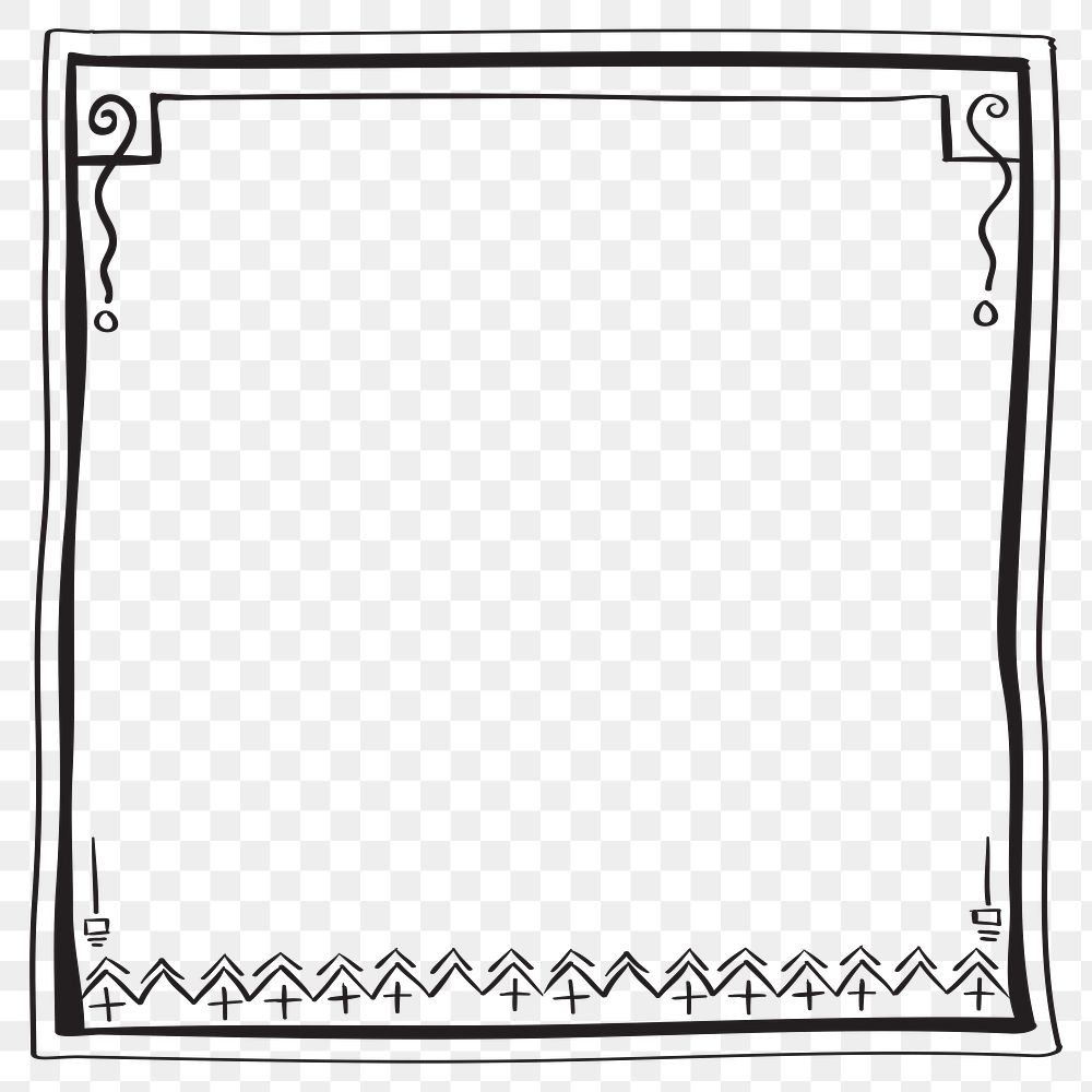 PNG minimal geometric tribal style graphic frame