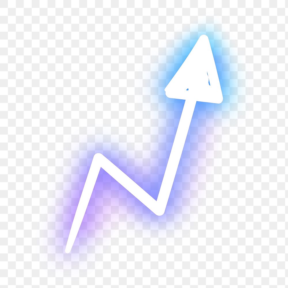 Neon purple zigzag arrow sign design element