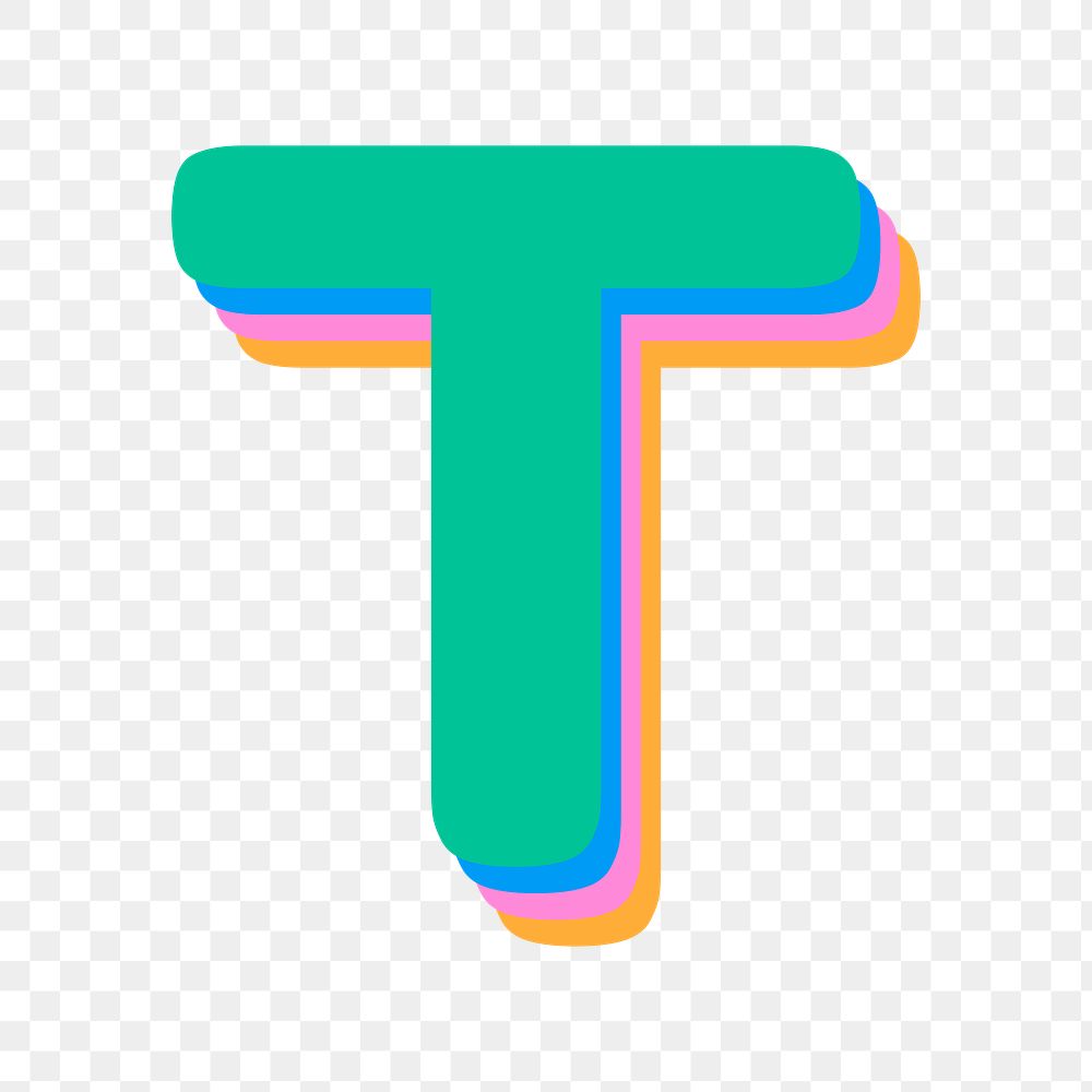 3D effect t alphabet font | Free PNG Sticker - rawpixel