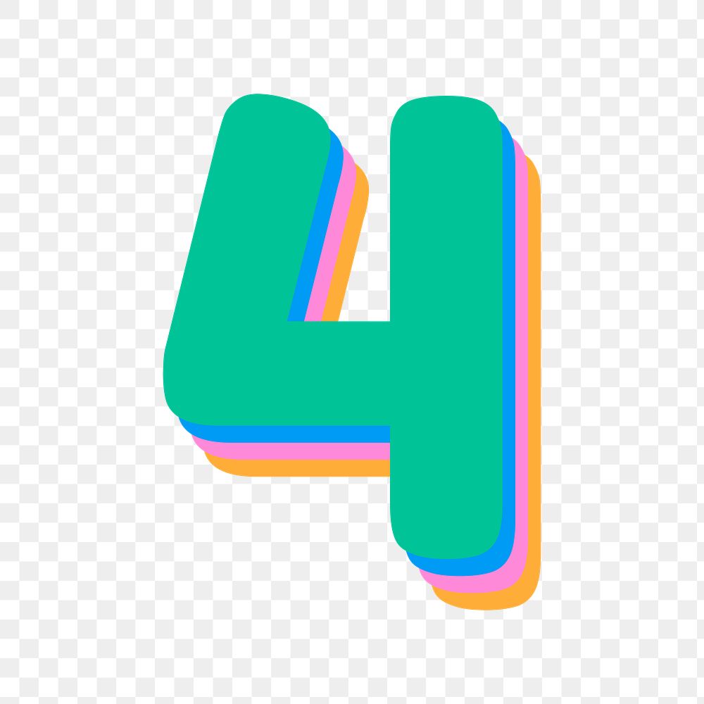 Png colorful four font rounded