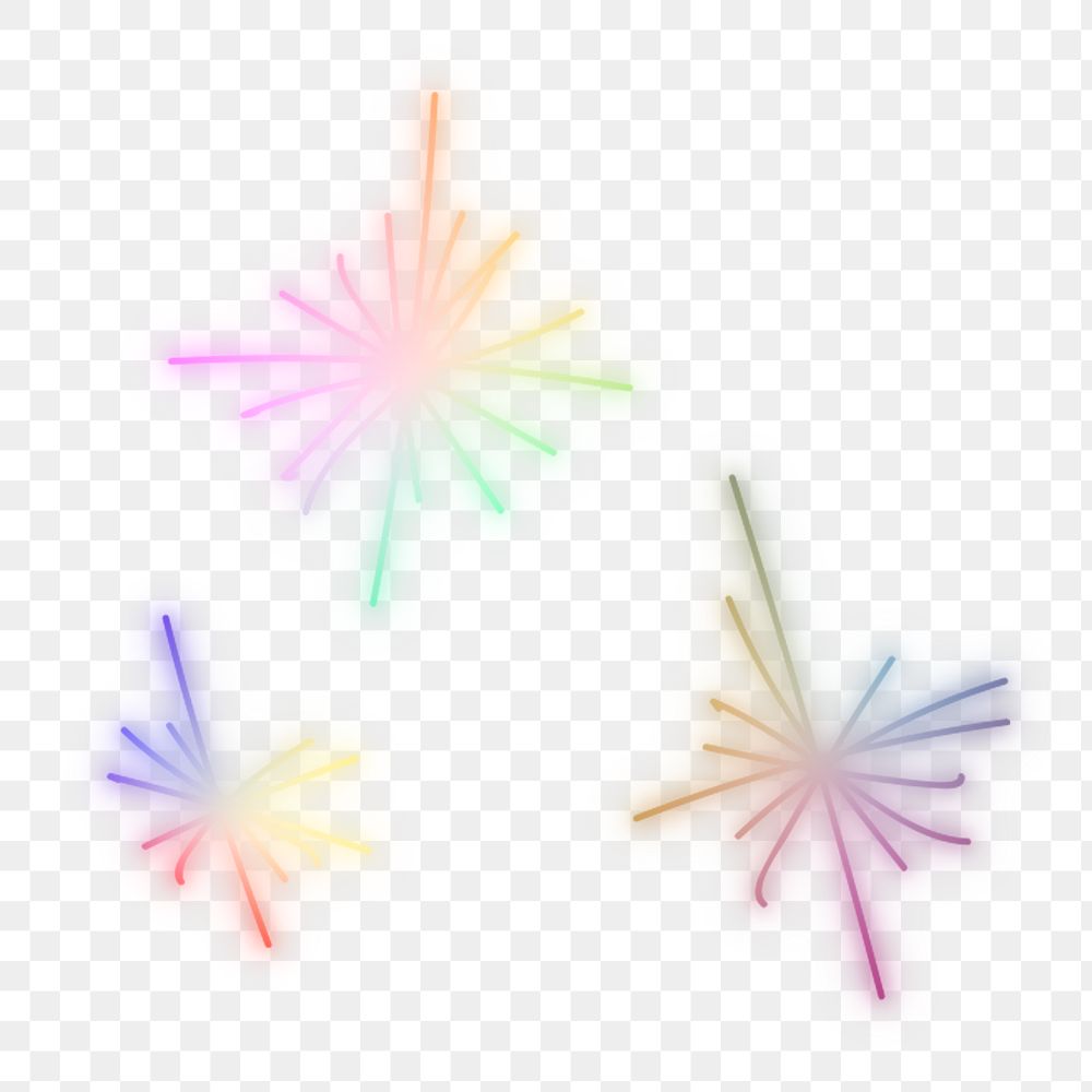 Glow rainbow neon star doodle png illustration