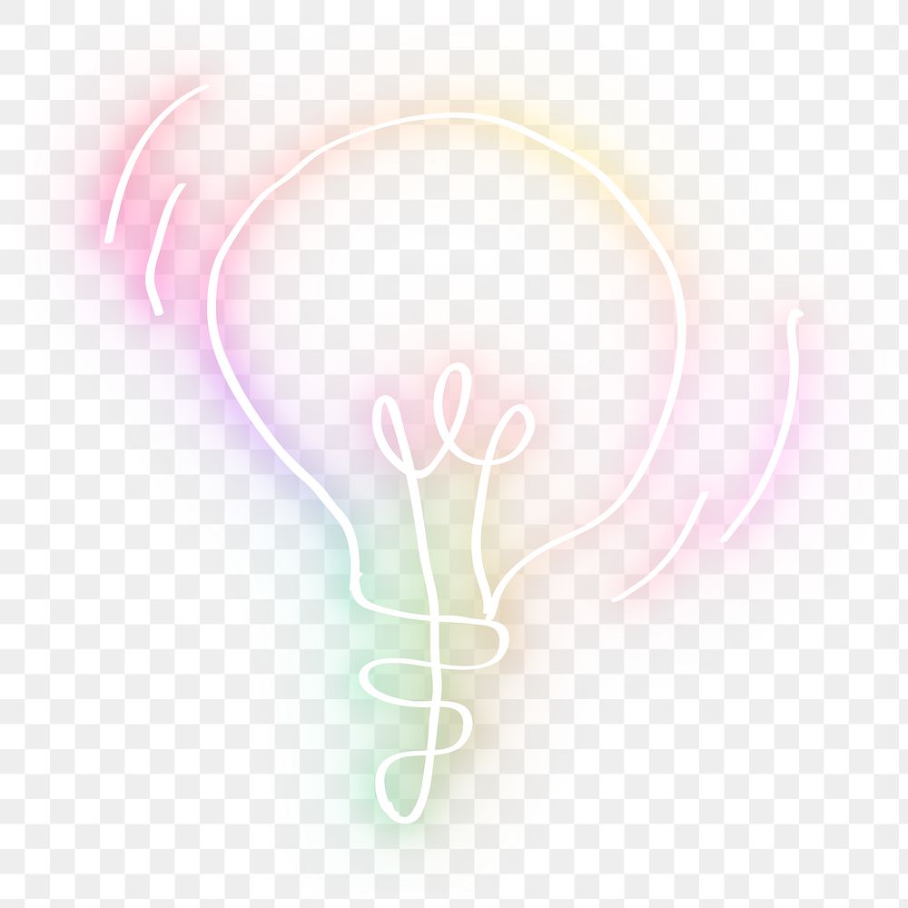 Led lamp neon rainbow png doodle