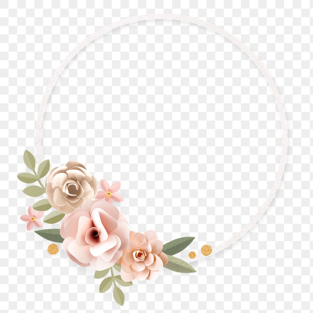 Round frame paper craft floral | Premium PNG - rawpixel