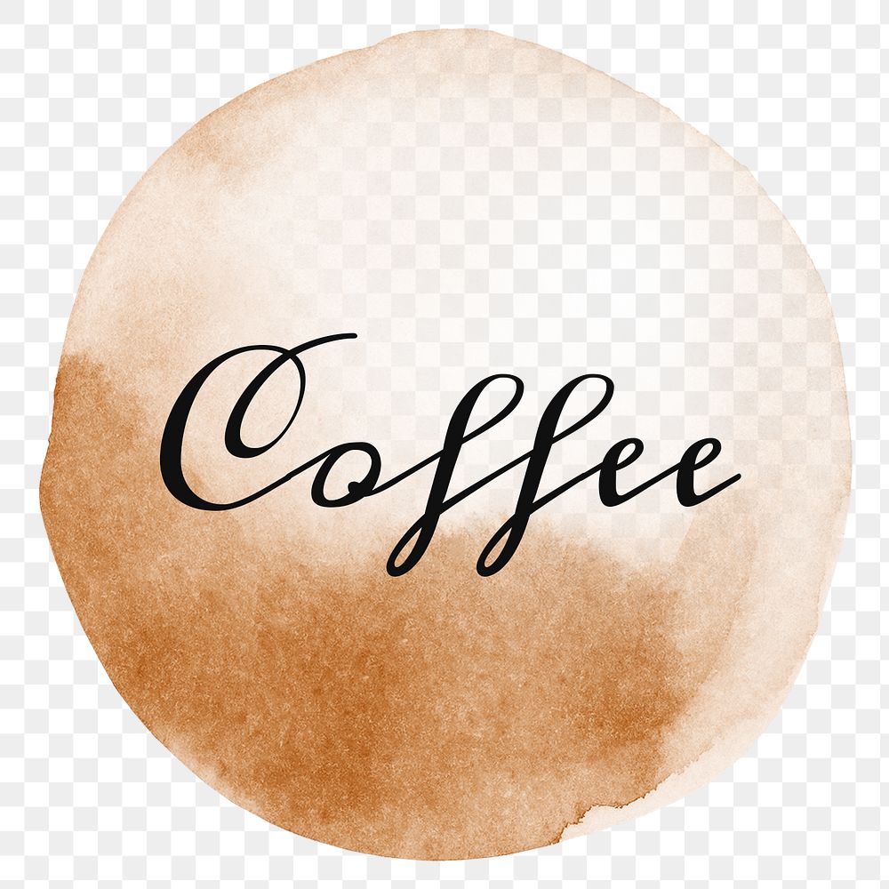 Word coffee on a cup stain design element