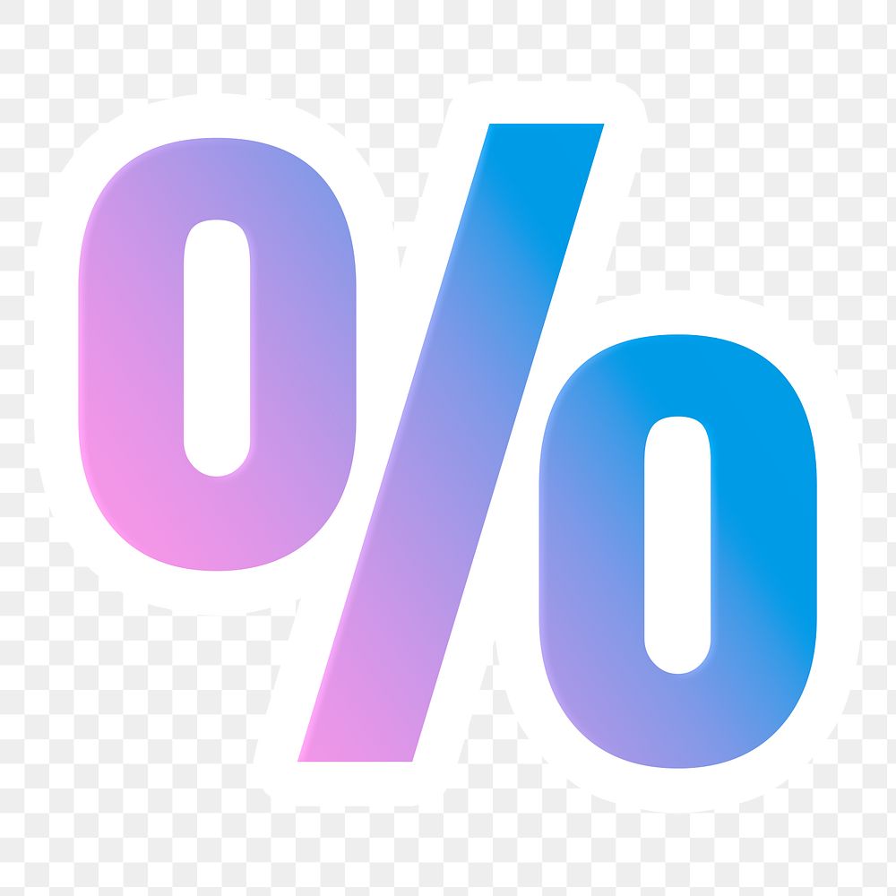 Gradient percent sign png icon