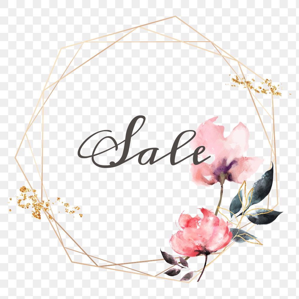 Sale word png floral frame
