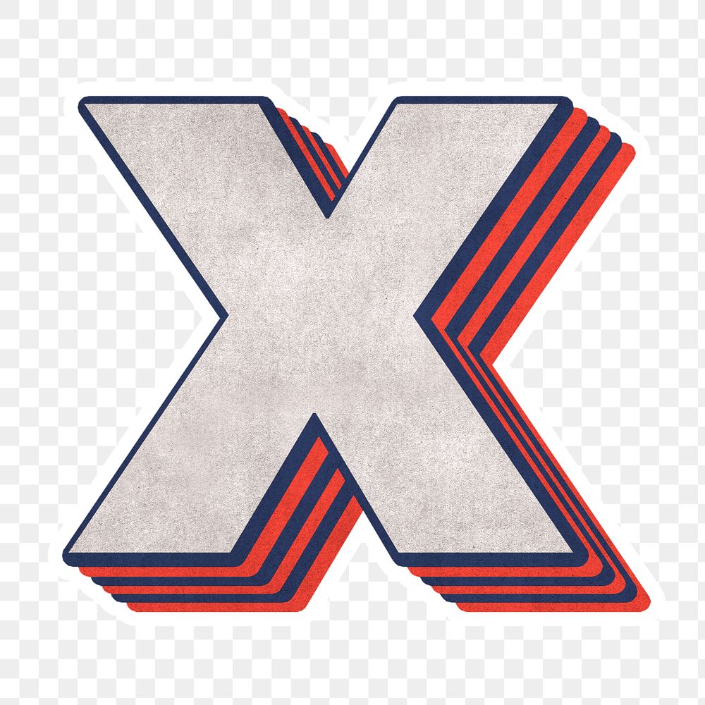 Letter X png layered effect | Free PNG Sticker - rawpixel