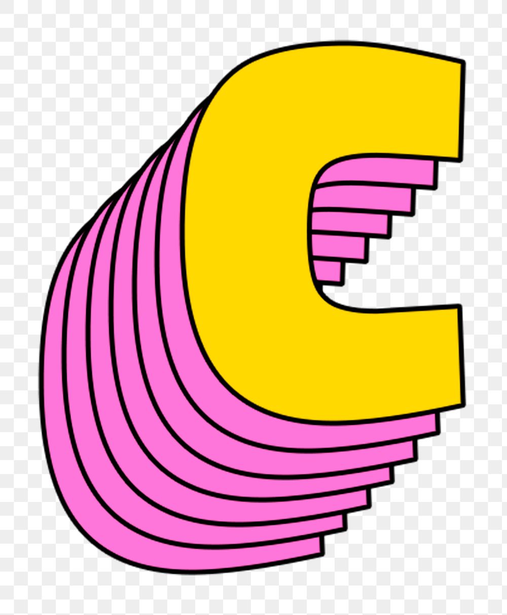 Layered letter c png retro | Free PNG Sticker - rawpixel