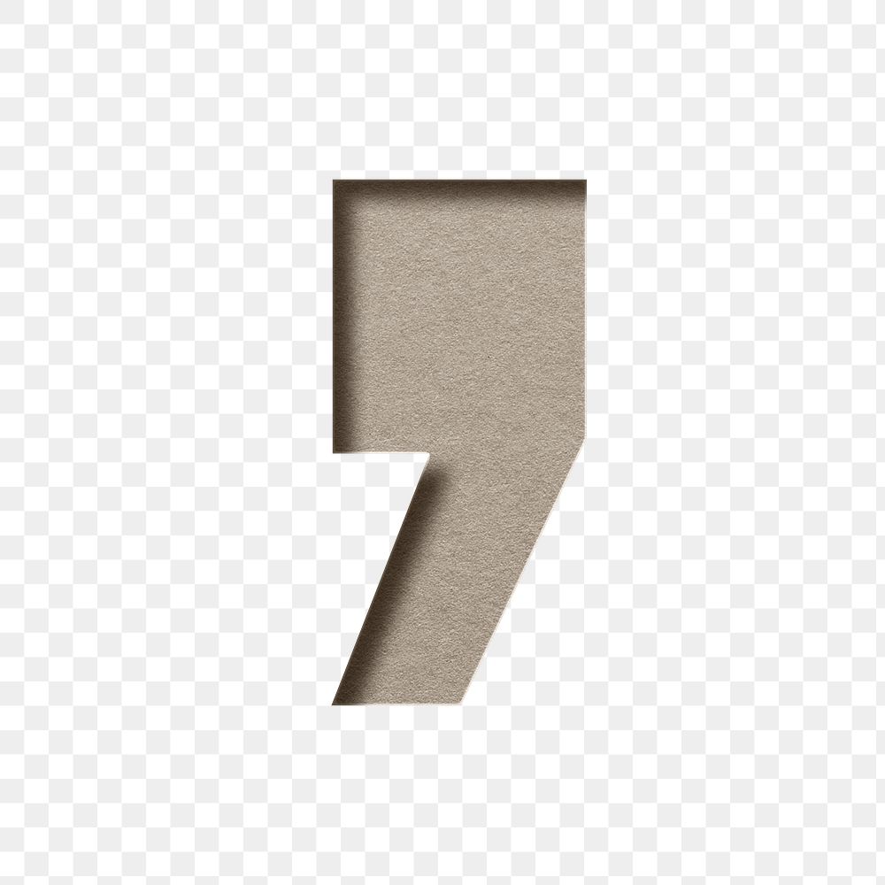 Comma png paper cut symbol