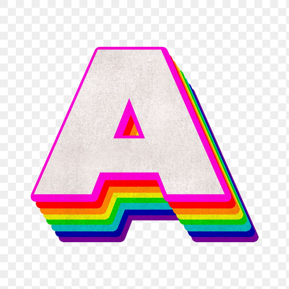 Png letter a rainbow typography | Free PNG Sticker - rawpixel