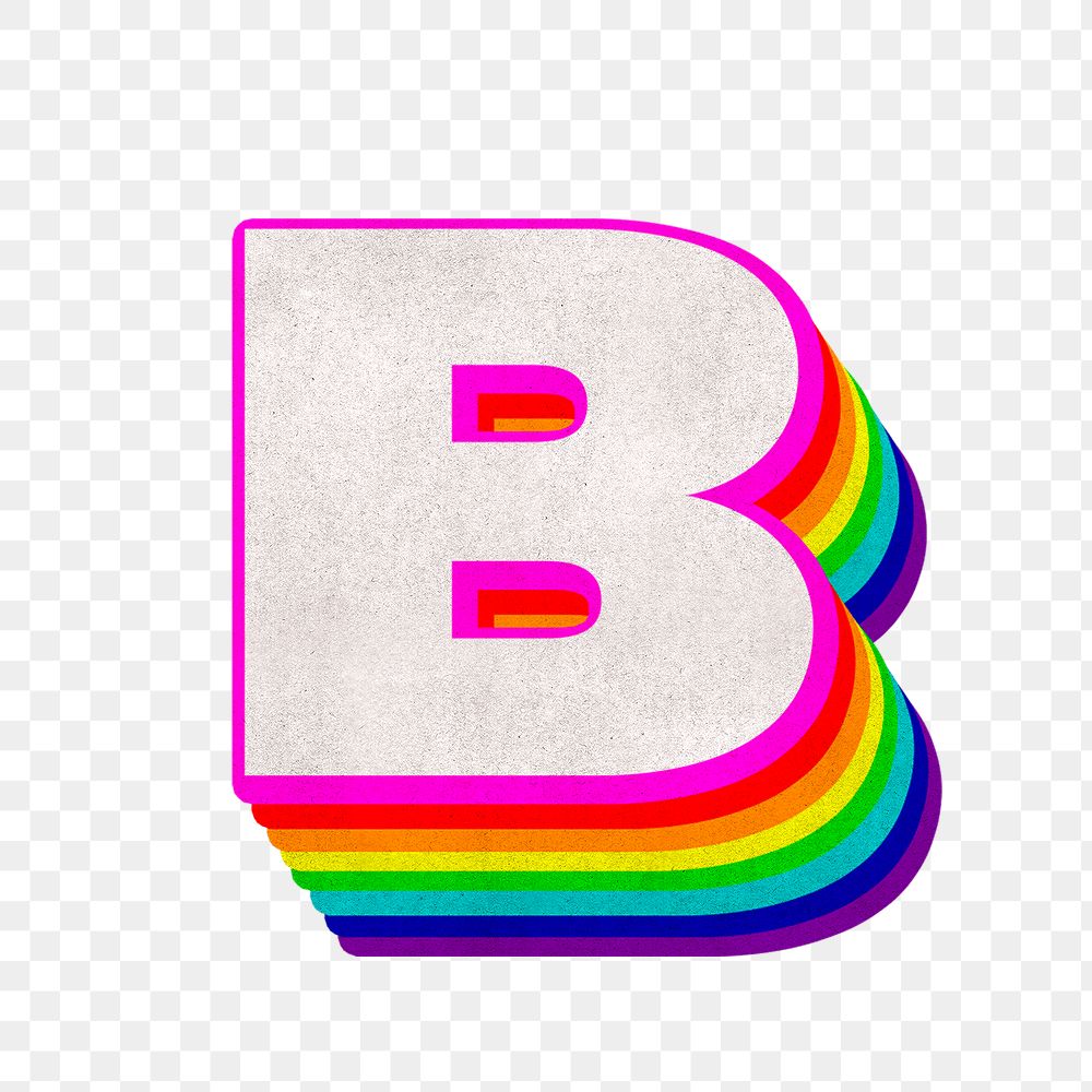 Png letter b rainbow typography lgbt pattern