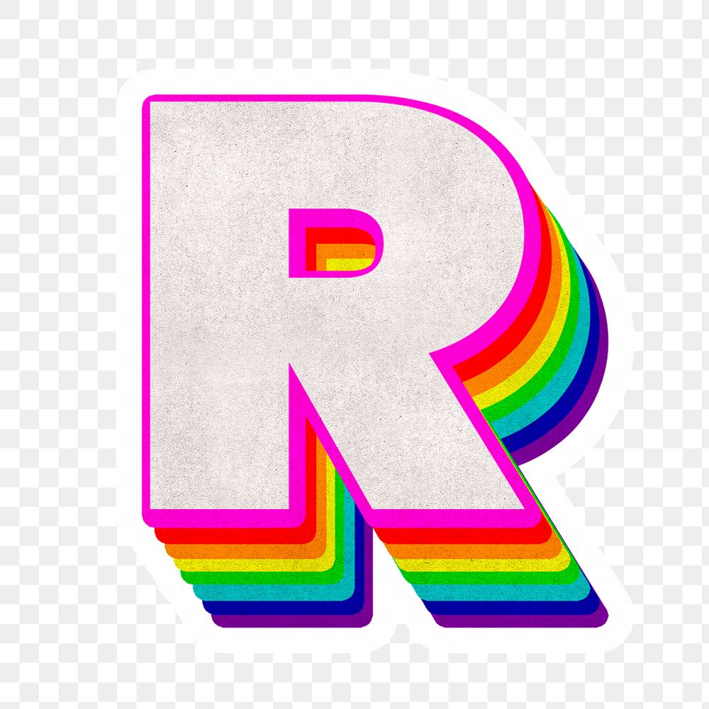 Png r font 3d rainbow | Free PNG Sticker - rawpixel