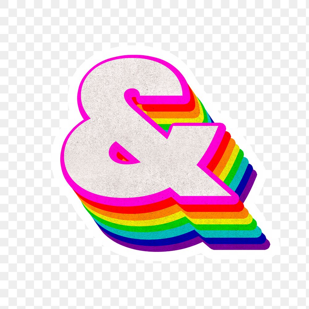 Png ampersand sign rainbow 3d | Free PNG Sticker - rawpixel