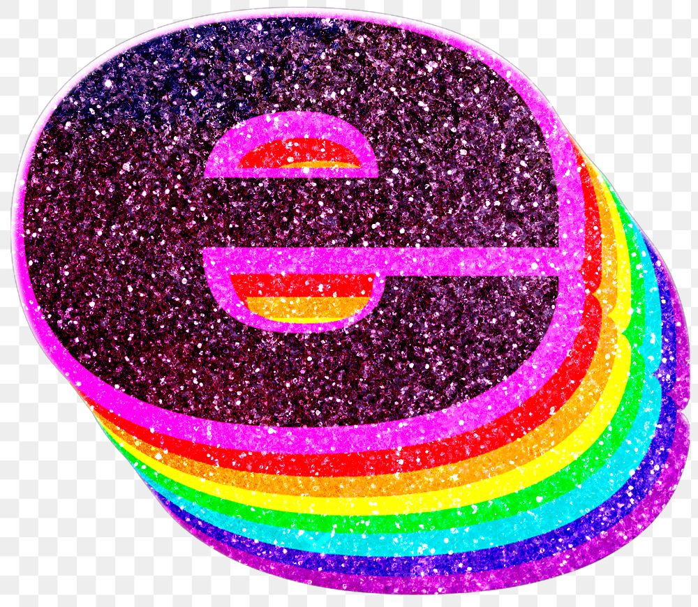 E letter layered rainbow glitter | Free PNG Sticker - rawpixel