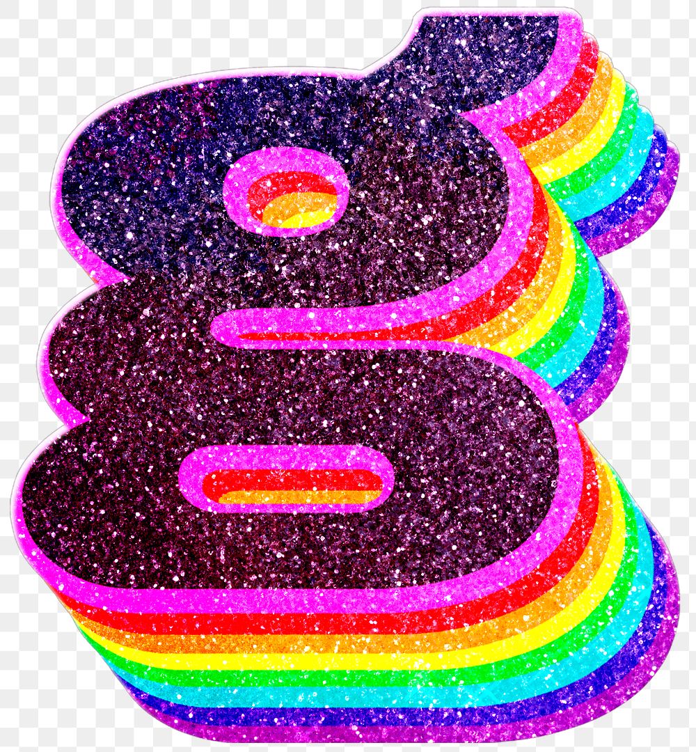 G letter layered rainbow glitter | Free PNG Sticker - rawpixel