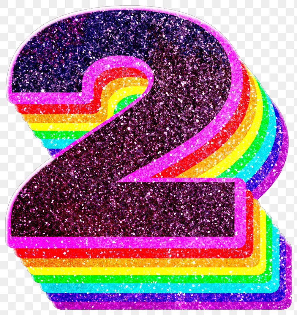 Png number 2 glitter font lgbt pattern