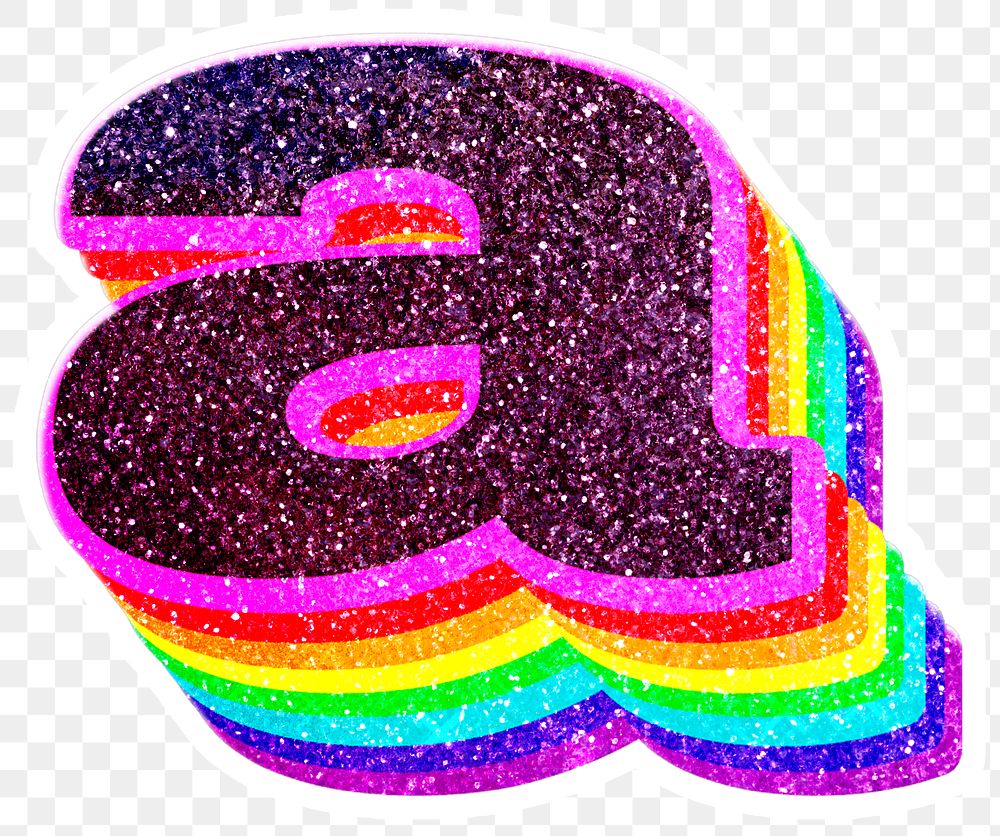 A letter layered rainbow glitter | Free PNG Sticker - rawpixel