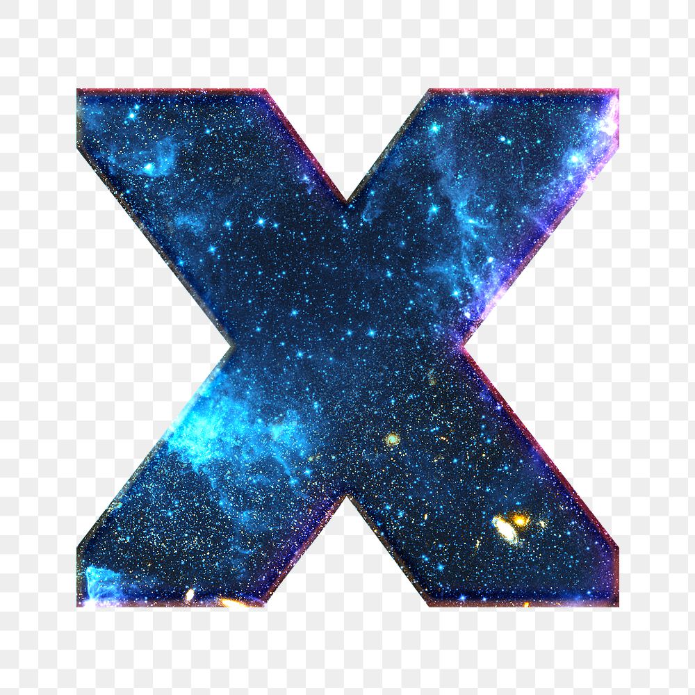 Multiplication sign png galaxy effect blue symbol