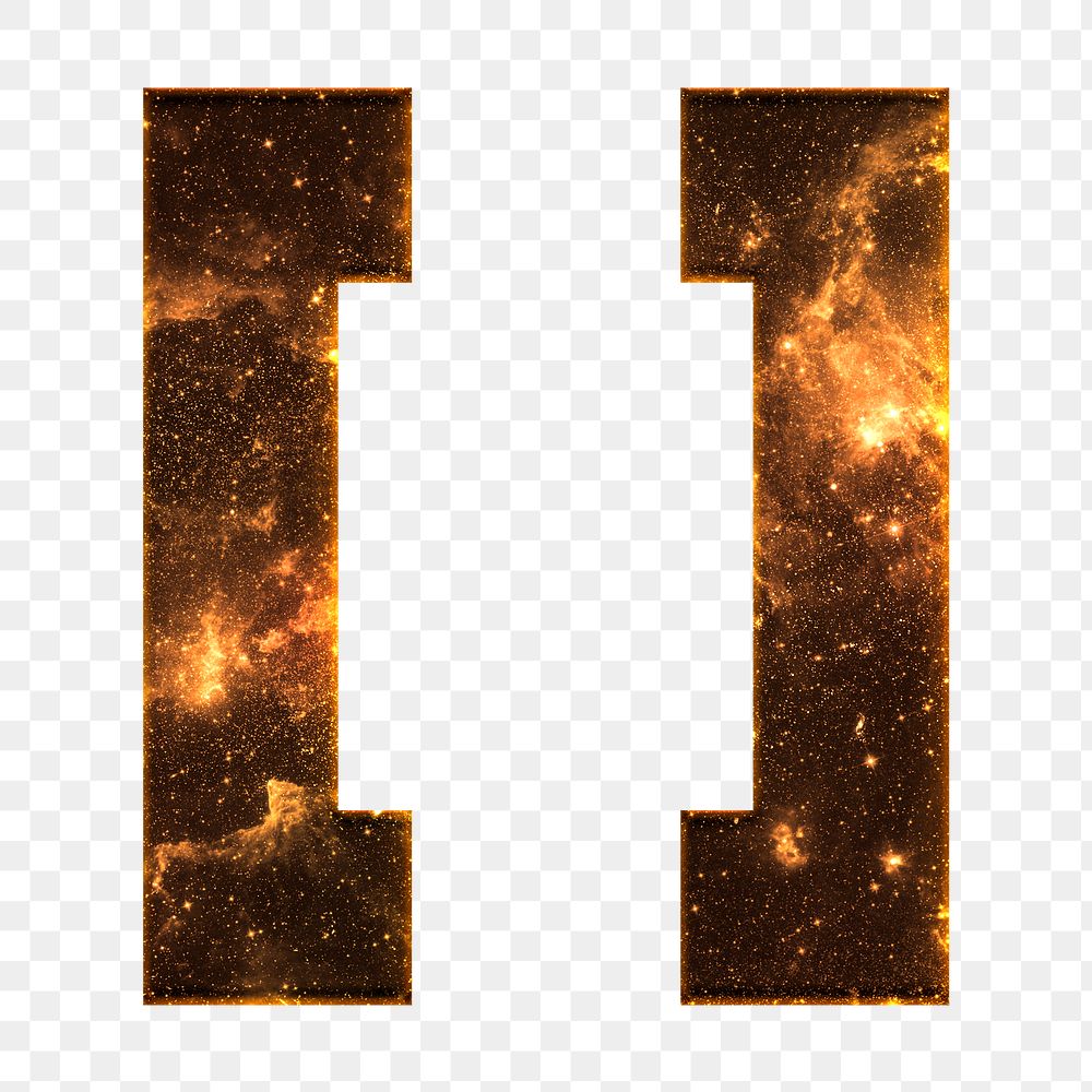 Square Brackets sign png galaxy effect brown symbol