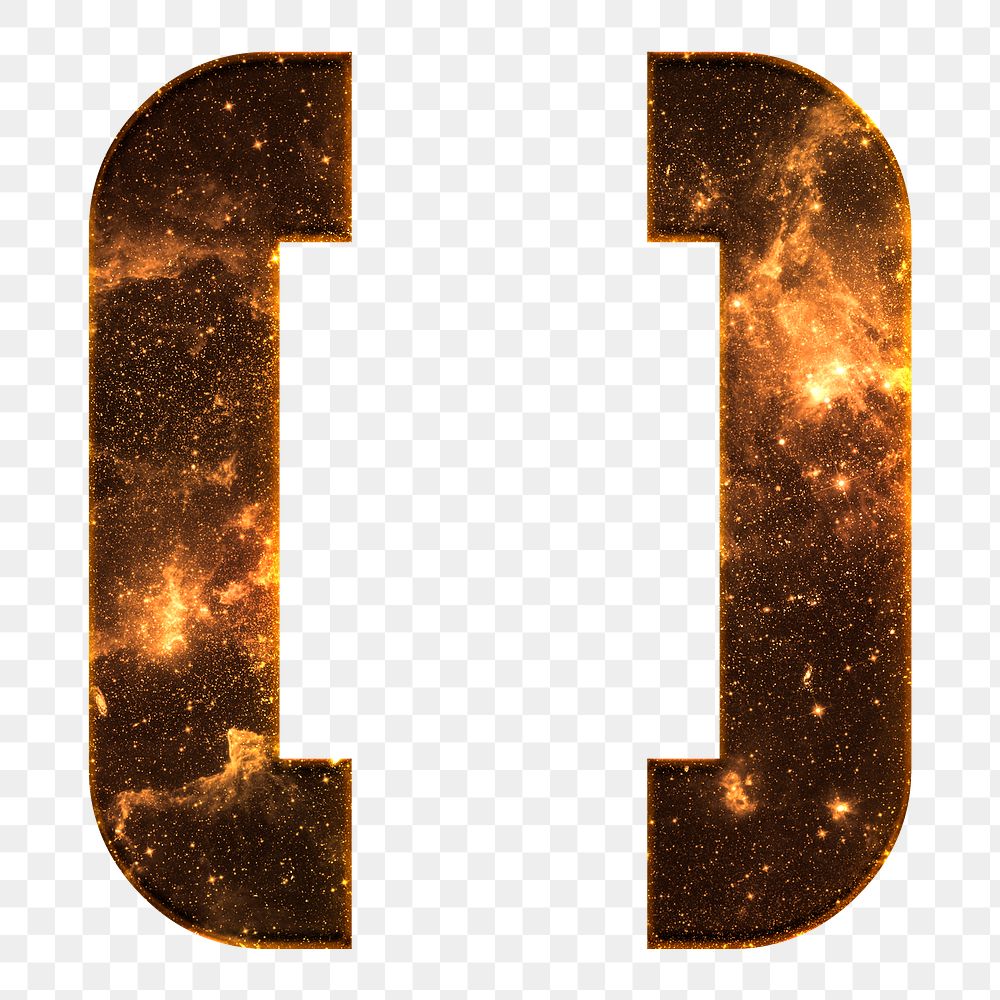 Brackets sign png galaxy effect brown symbol