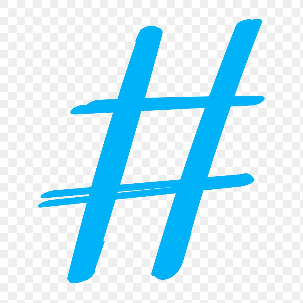 Hand drawn hashtag symbol png | Free PNG Sticker - rawpixel