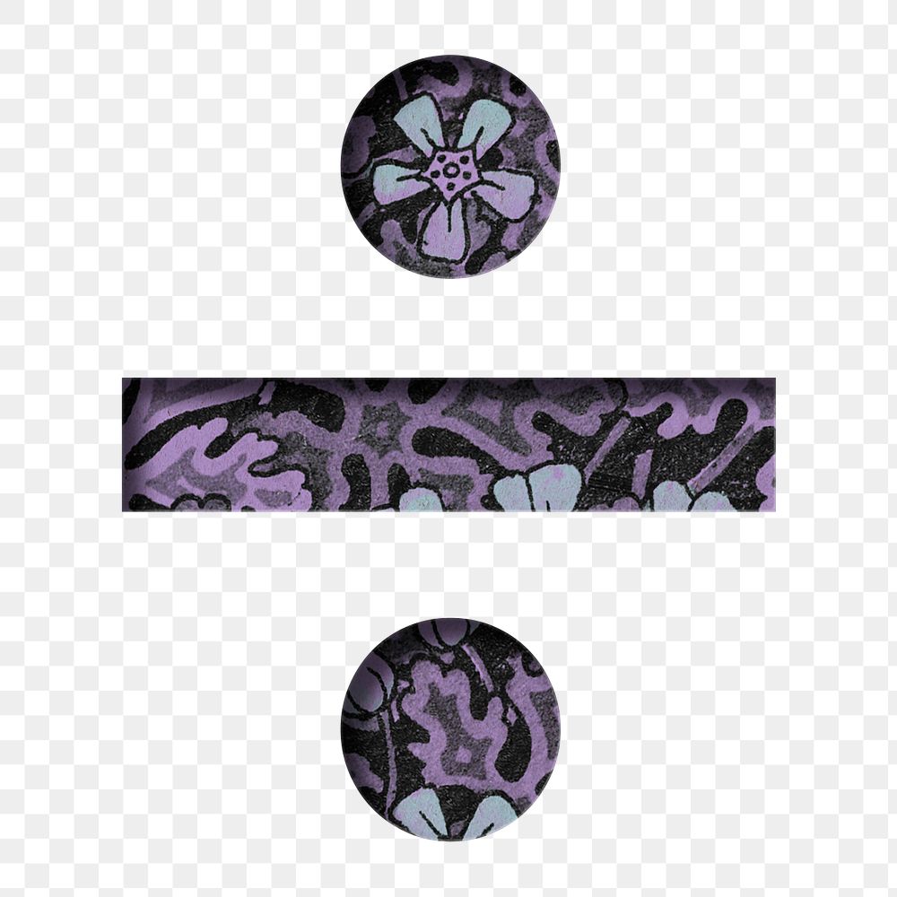 Division sign png flower texture purple font