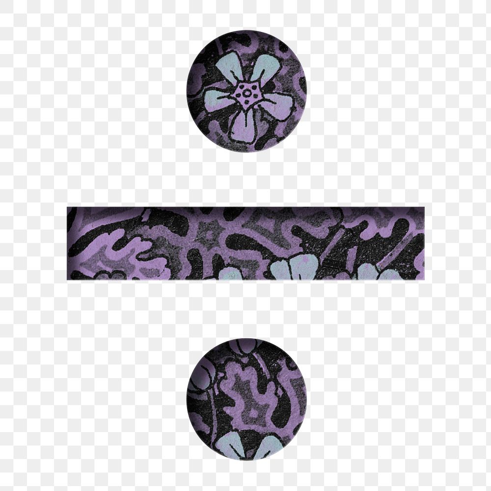 Division sign png flower texture purple font