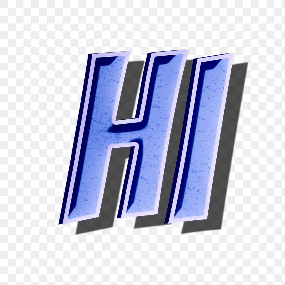 Hi png cartoon word sticker typography