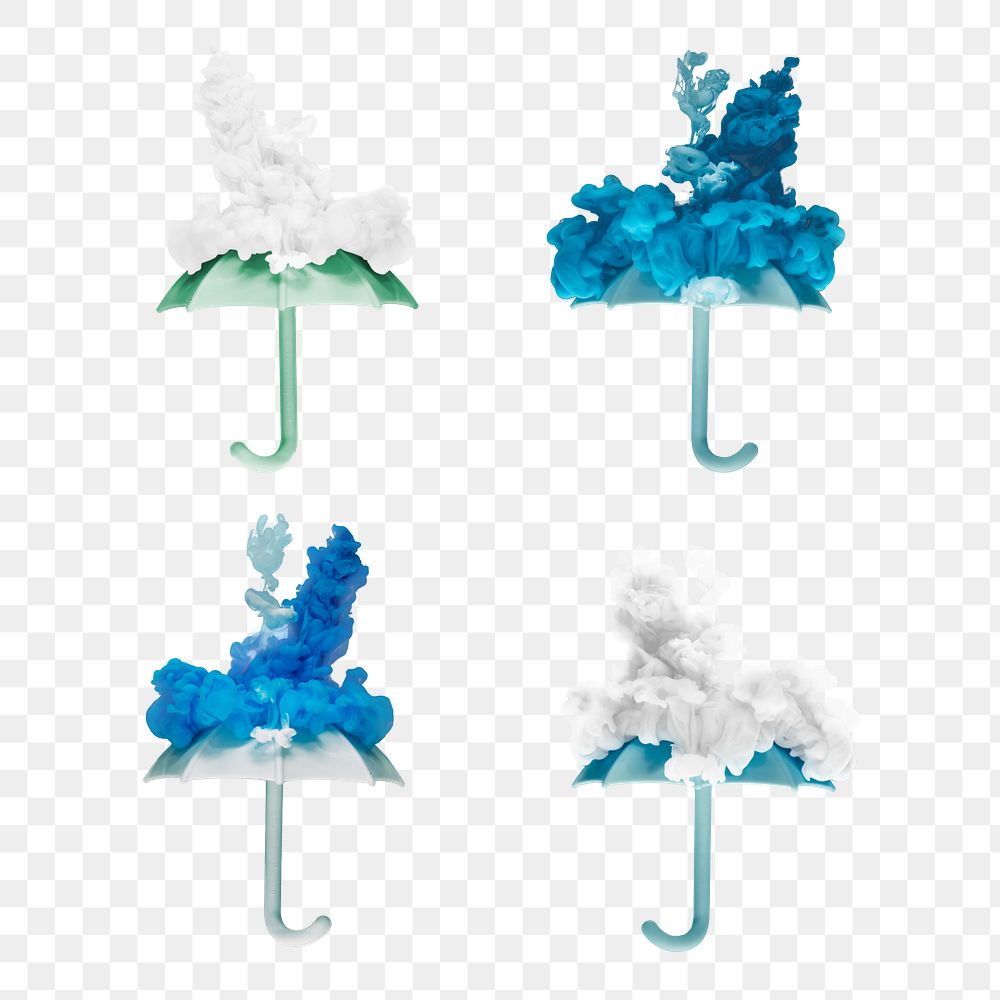 White blue smoke bomb png umbrella illustration mixed