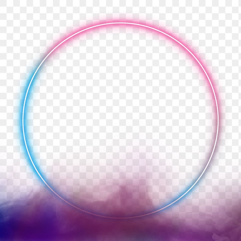 Gradient glowing frame png smoke effect background misty