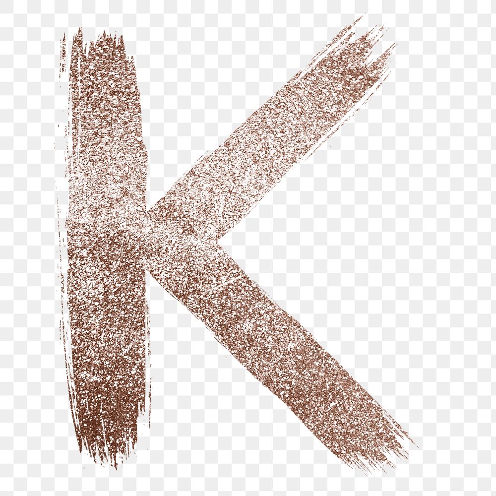 Painted glitter k letter png Free PNG Sticker rawpixel