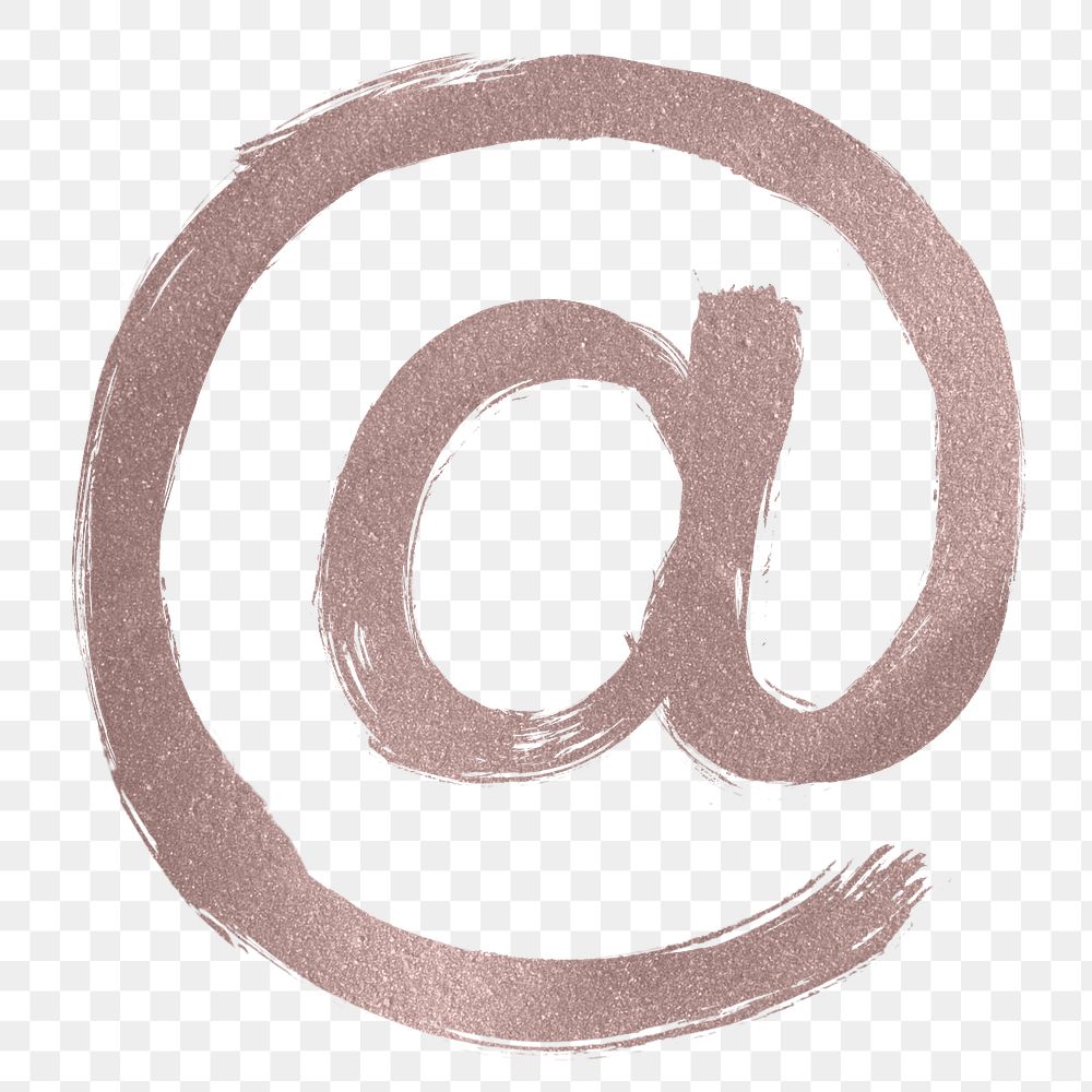 Painted at symbol png rose gold font