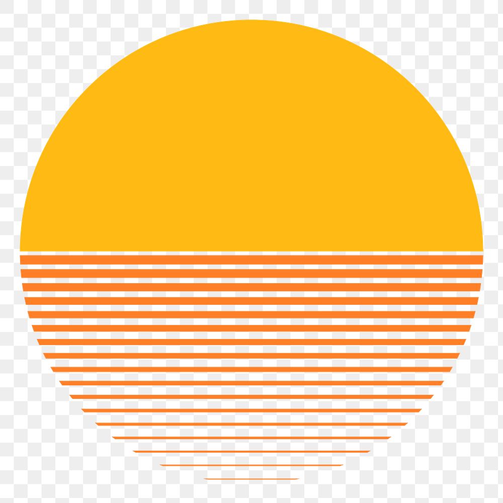 Png orange sun aesthetic design element