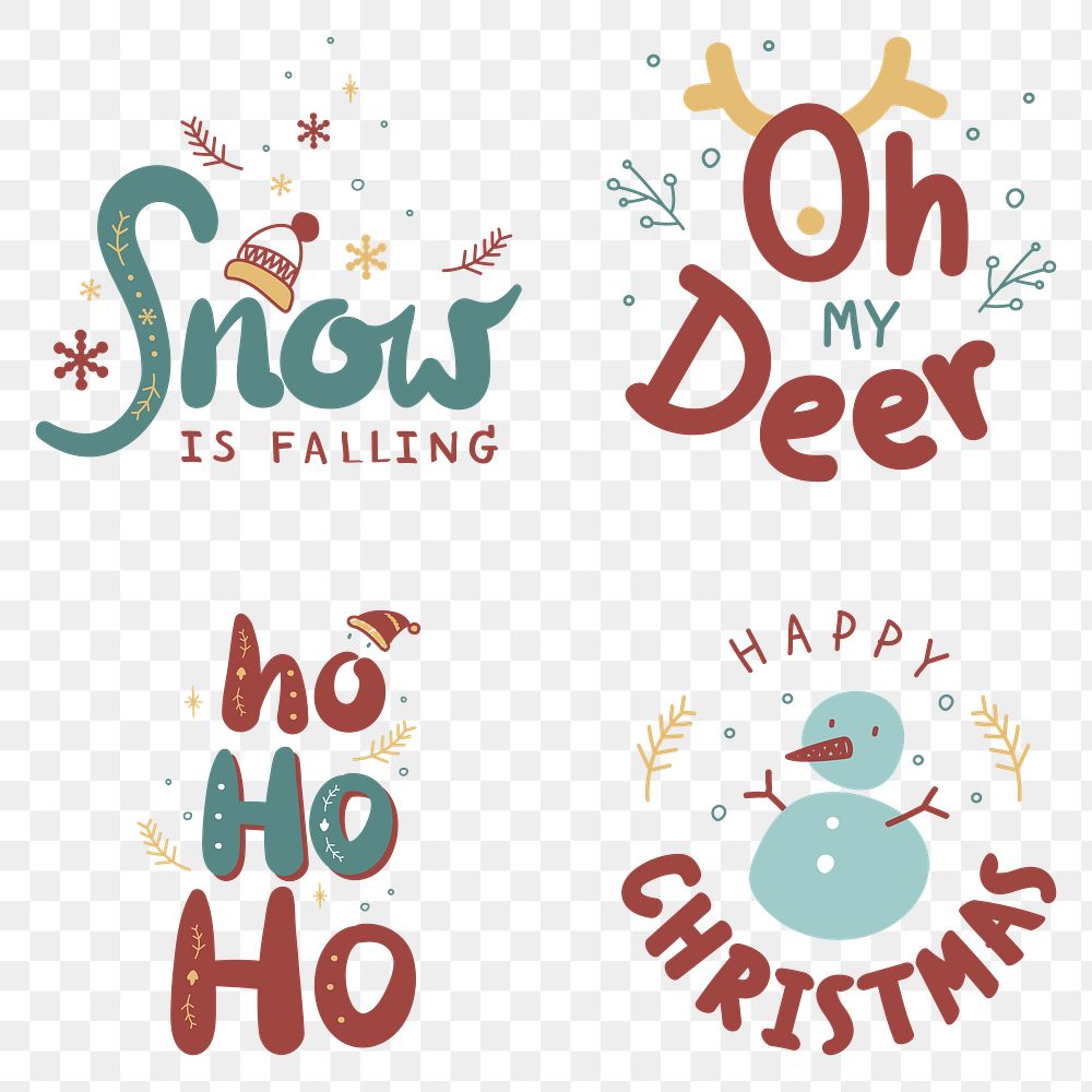 Christmas wish typography png cute social media sticker