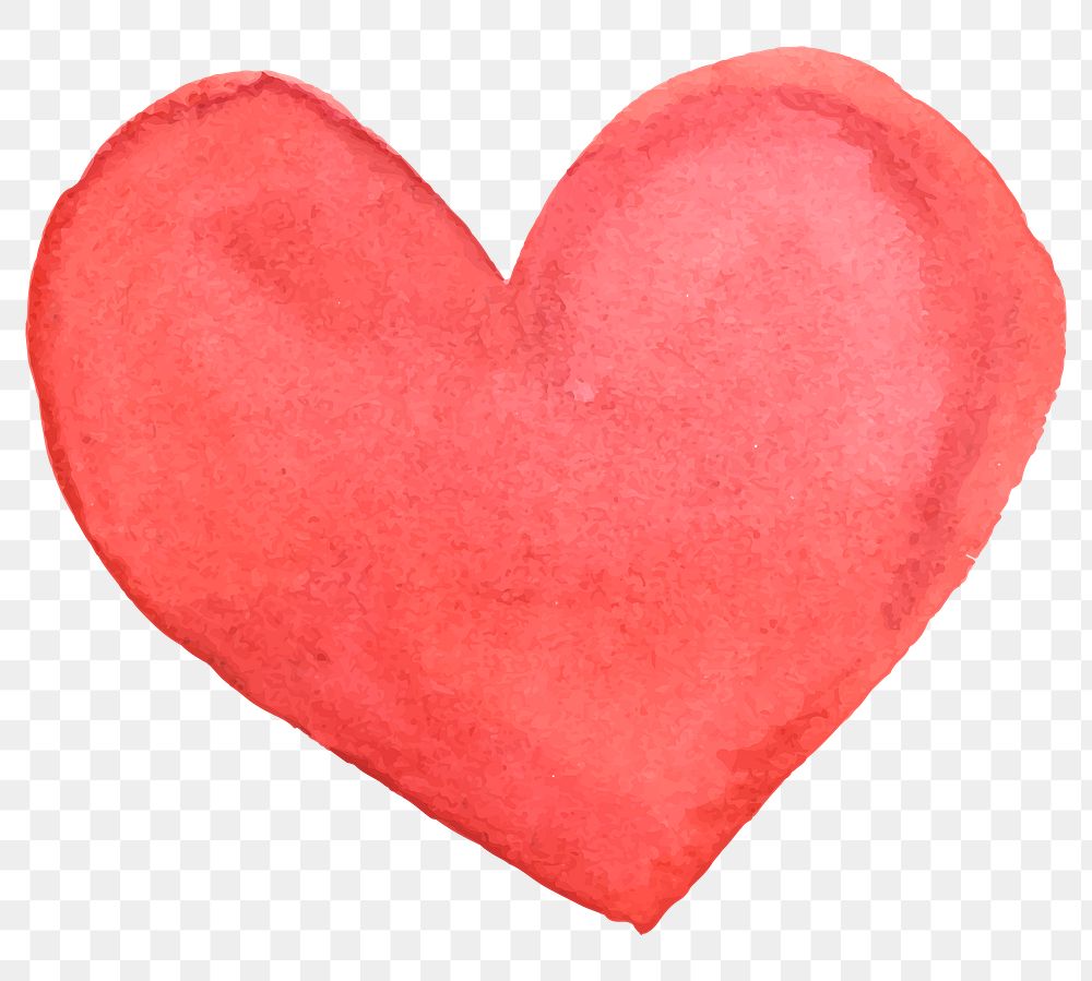 Watercolor pink heart sticker png Valentines day 